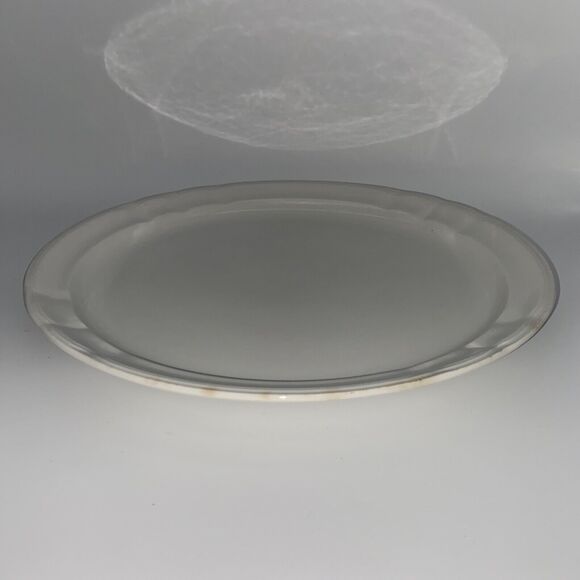Santa Clara 12” White Glass Round Serving Tray - Picture 7 of 9